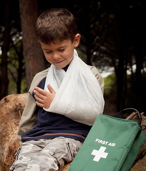 Child receiving first aid